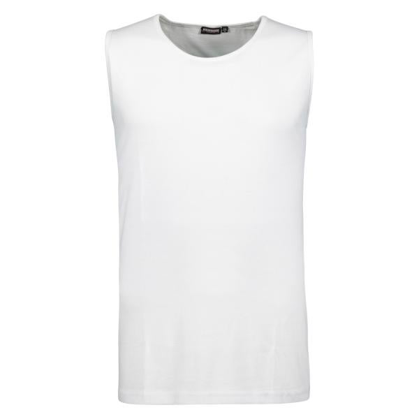 White sleeveless top