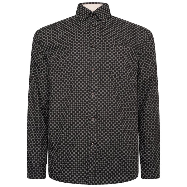 Black geo print shirt