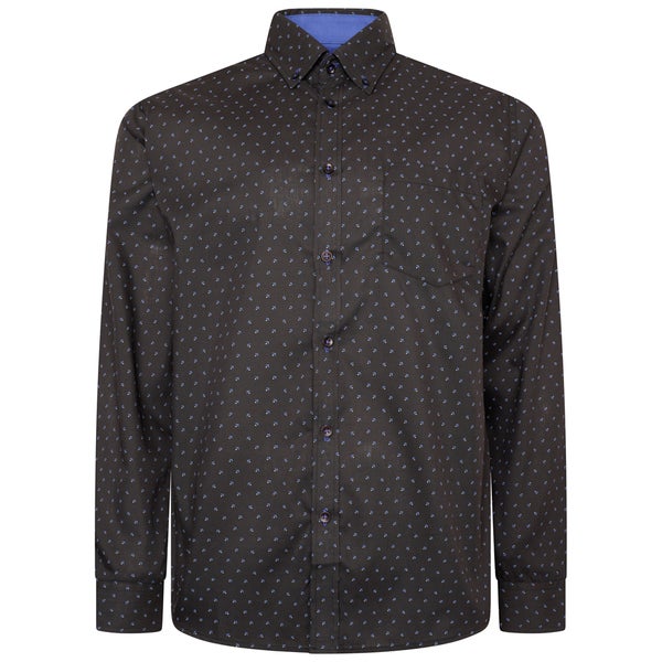 Black dobby print shirt
