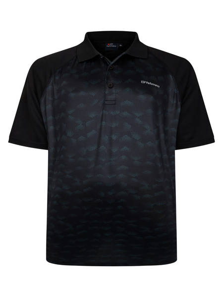 Black performance polo