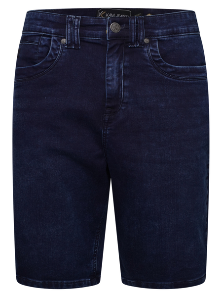 Mid wash knitted denim shorts