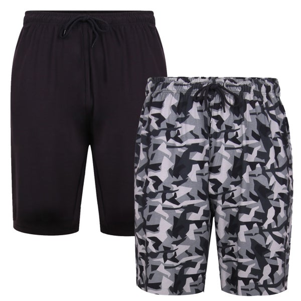 Twin pack camo/plain shorts