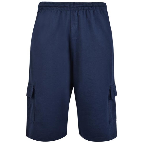 Navy jersey cargo shorts