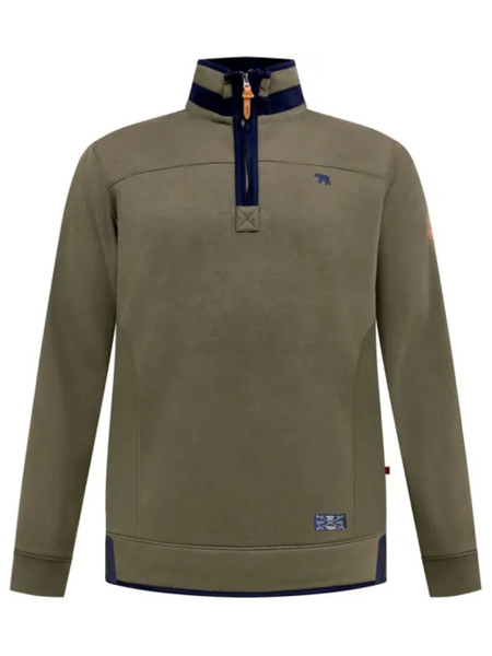 Khaki quarter neck sweatshirt