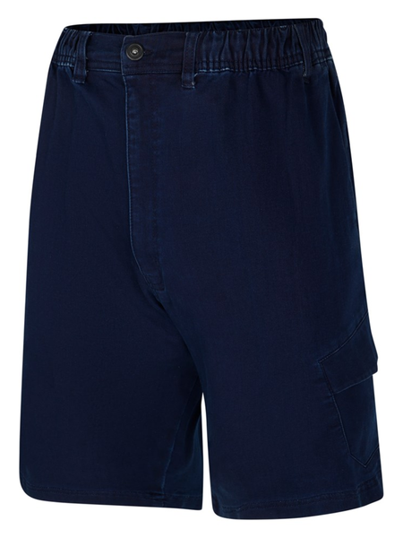 Indigo stretch cargo shorts