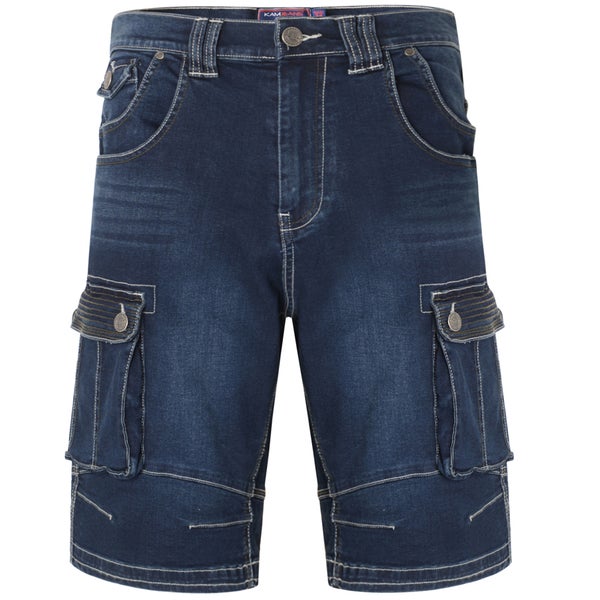 Denim cargo shorts