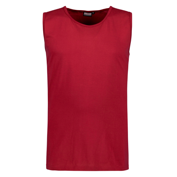 Red sleeveless top