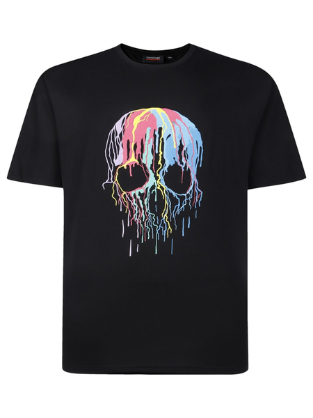 Black colorful skull print t-shirt