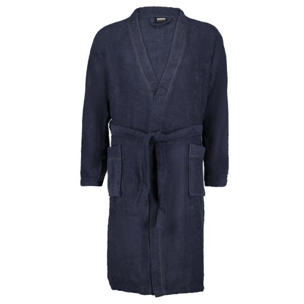 Navy terry bathrobe