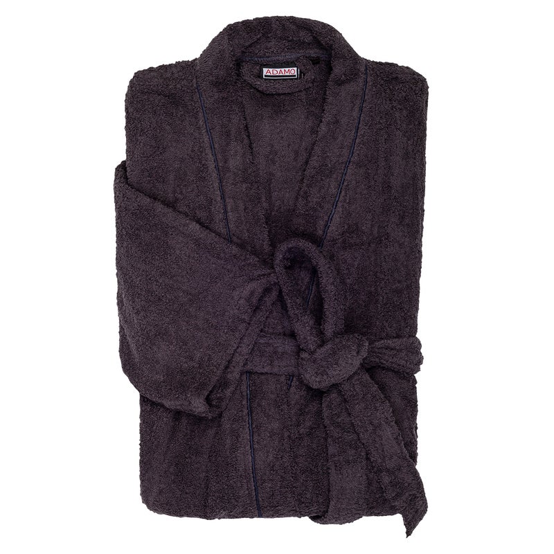 Grey terry bathrobe