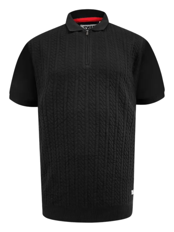 Black knitted polo shirt