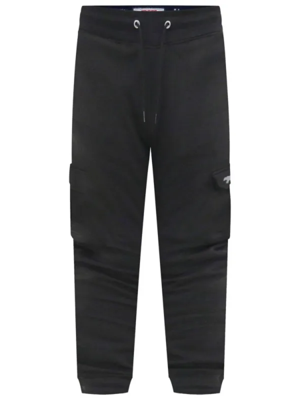 Black cargo pocket joggers