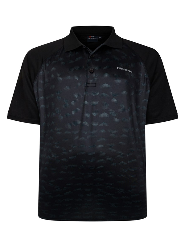 Black performance polo