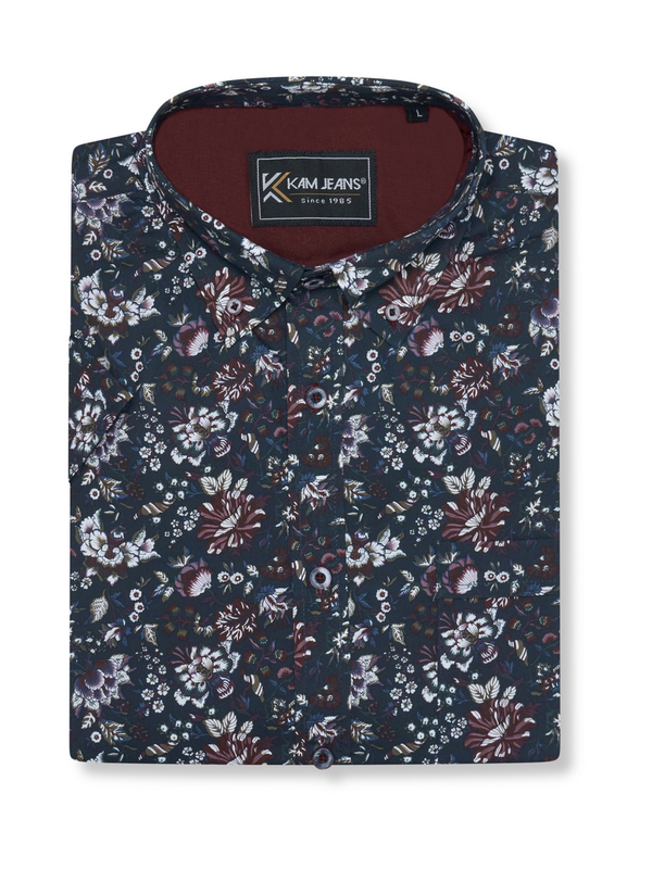 Navy floral shirt