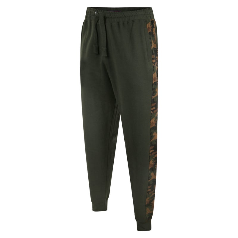 Khaki joggers with camo panel