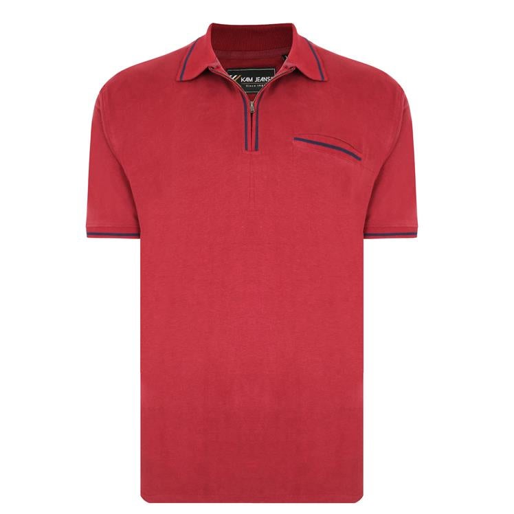 Burgundy polo with 1/4 zip