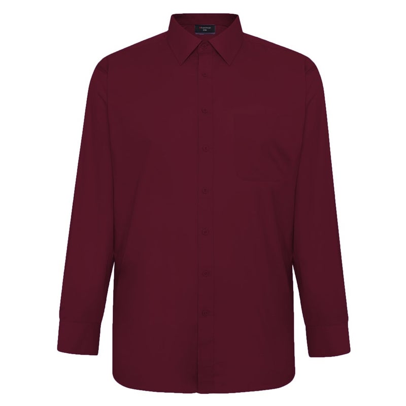 Wine longsleeve plain collar shirt