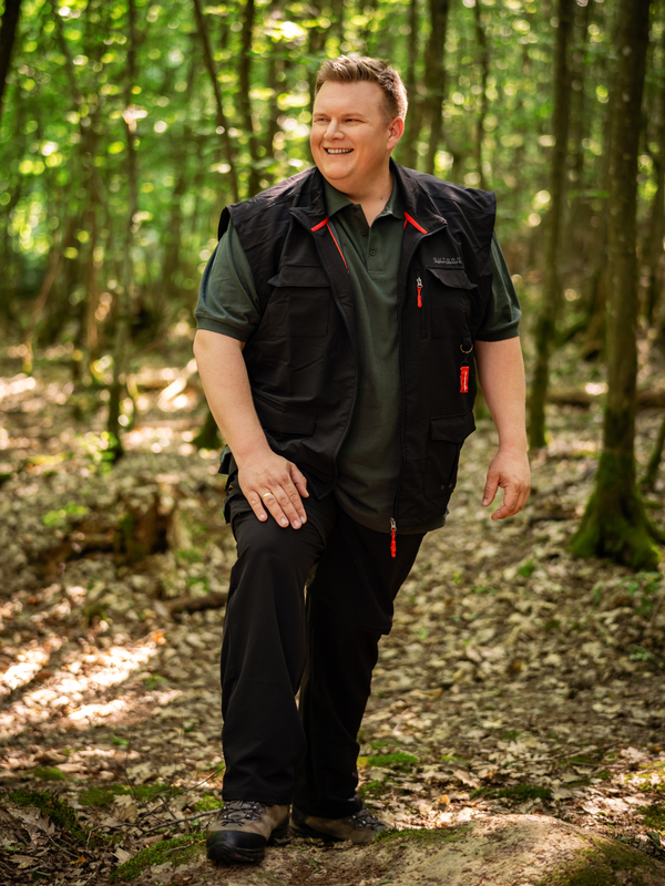 Black hiking pants with detachable leg