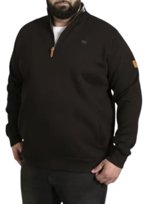 Black quarter neck sweatshirt