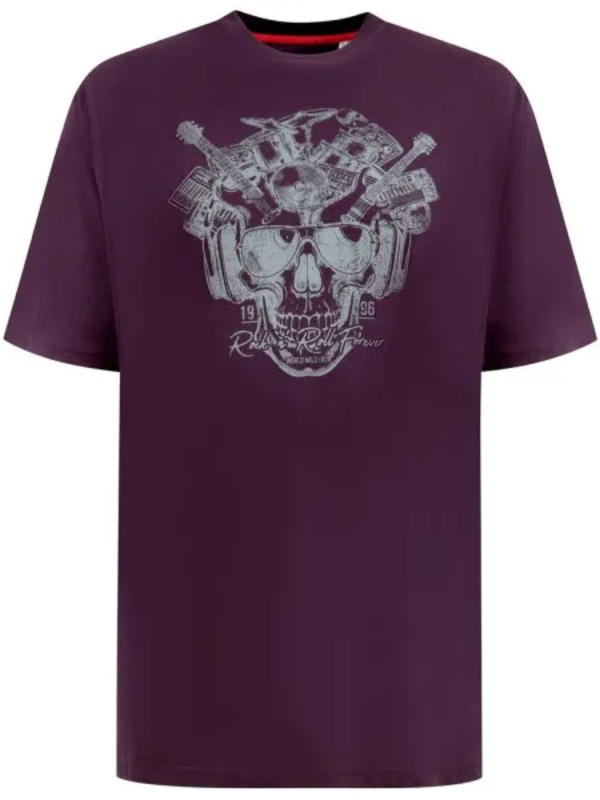 Burgundy rock skull t-shirt