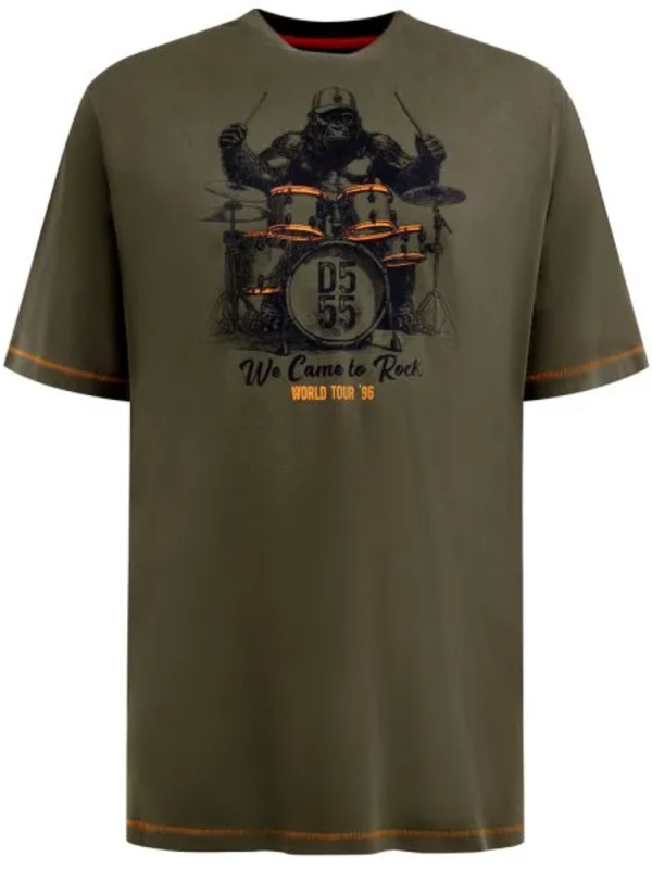 Khaki drummer gorilla t-shirt