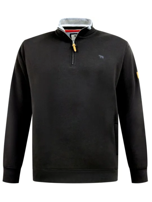 Black quarter neck sweatshirt