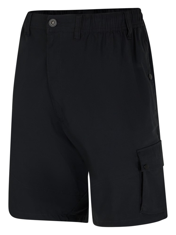 Black stretch cargo shorts
