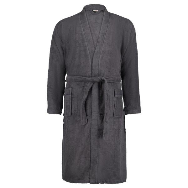 Grey terry bathrobe