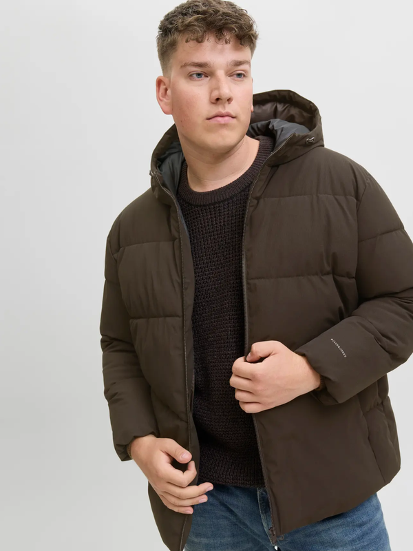Brown puffer jacket