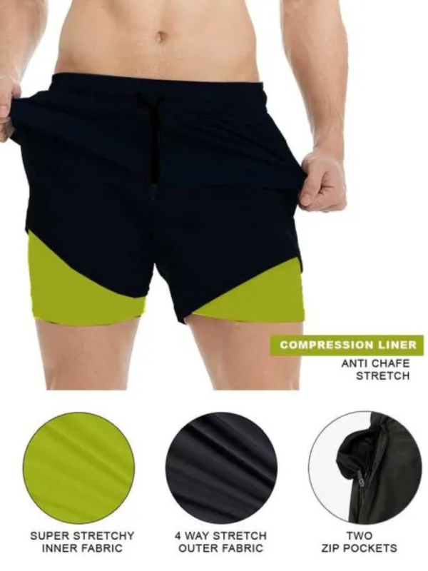 Navy swimshorts with compression lining