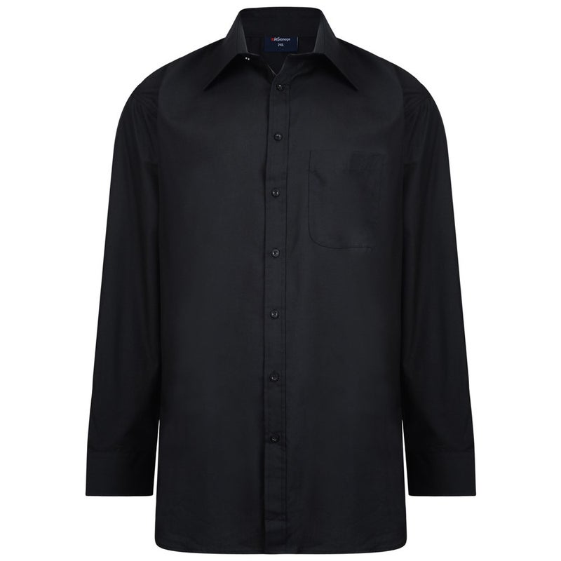 Musta kauluspaita, isot koot 2XL-8XL