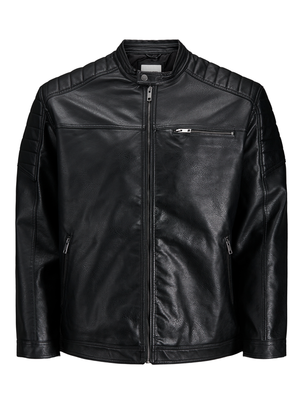 Black JJEROCKY biker jacket