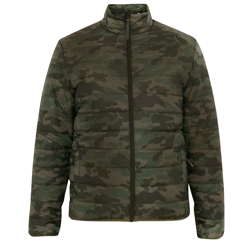 Camo print puffer jacket
