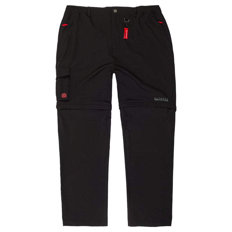 Black hiking pants with detachable leg