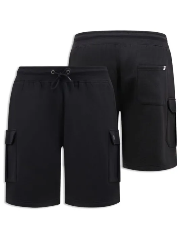 Black fleece cargo short